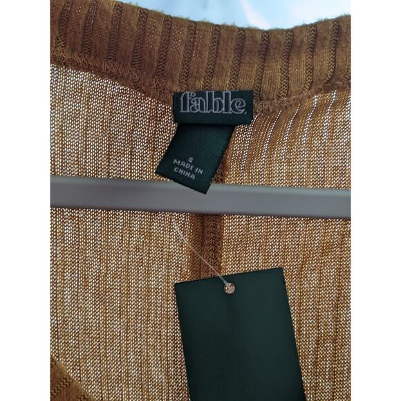 Ribbed Sweater‎ Long Sleeve V Neck Cozy Wild Fable Brown S Drop Shoulders Casual - Picture 4 of 10